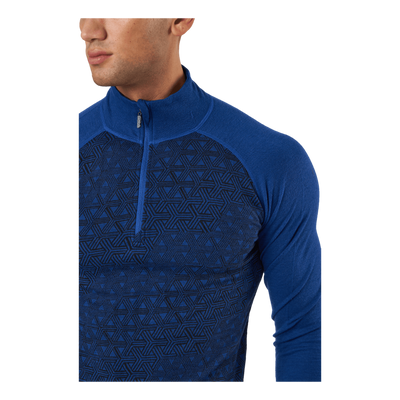 Geo Merino Wool Halfzip Lapis