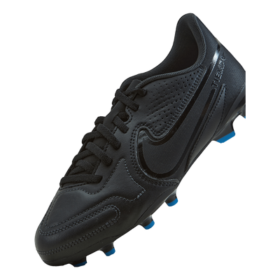 Junior. Tiempo Legend 9 Club MG Little/Big Kids' Multi-Ground Soccer Cleats BLACK/BLACK-SUMMIT WHITE-LT PHOTO BLUE