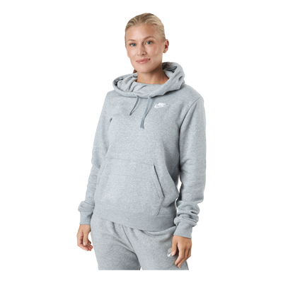 Sportswear Club Fleece Women's Funnel Hoodie DK GREY HEATHER/WHITE