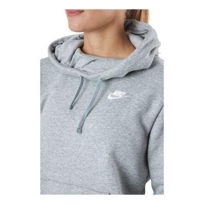 Sportswear Club Fleece Women's Funnel Hoodie DK GREY HEATHER/WHITE