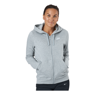 Sportswear Club Fleece Women's Full-Zip Hoodie DK GREY HEATHER/WHITE