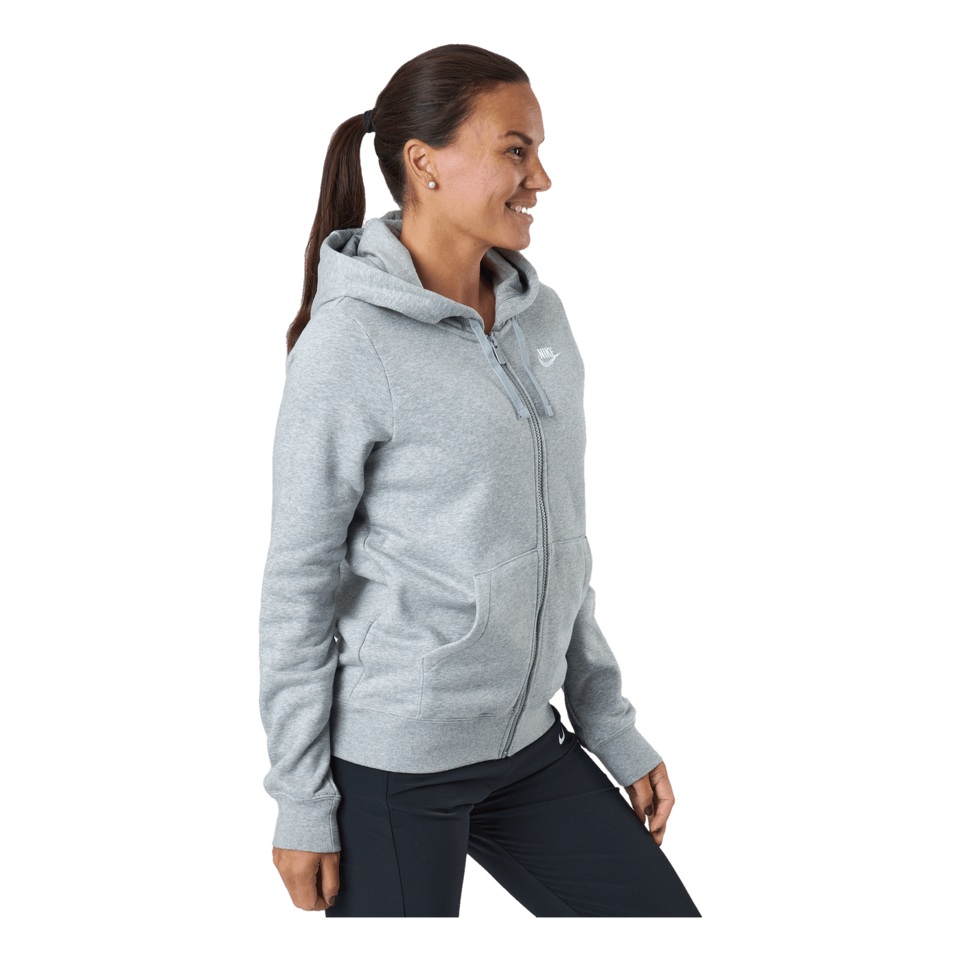 Sportswear Club Fleece Women's Full-Zip Hoodie DK GREY HEATHER/WHITE