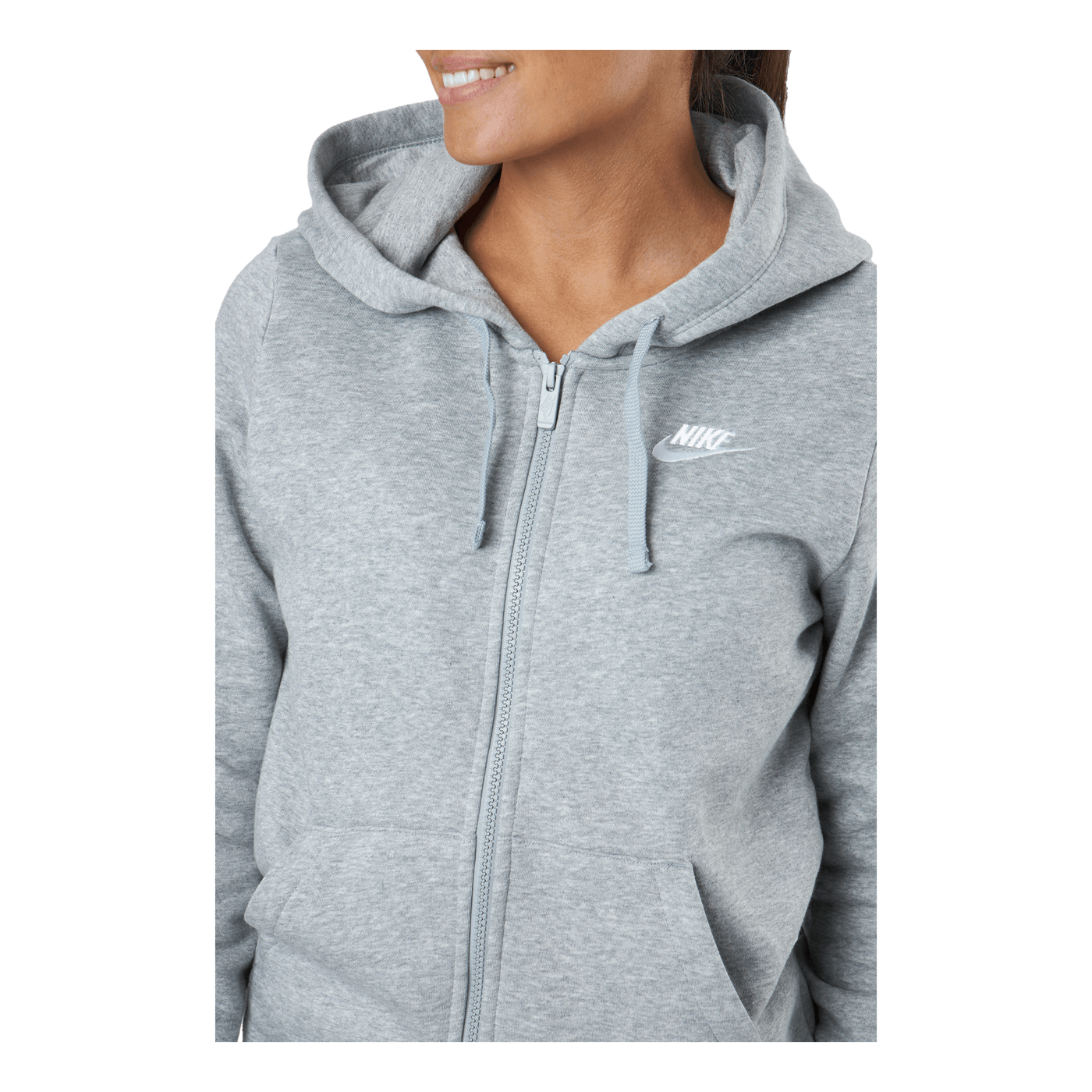 Sportswear Club Fleece Women's Full-Zip Hoodie DK GREY HEATHER/WHITE