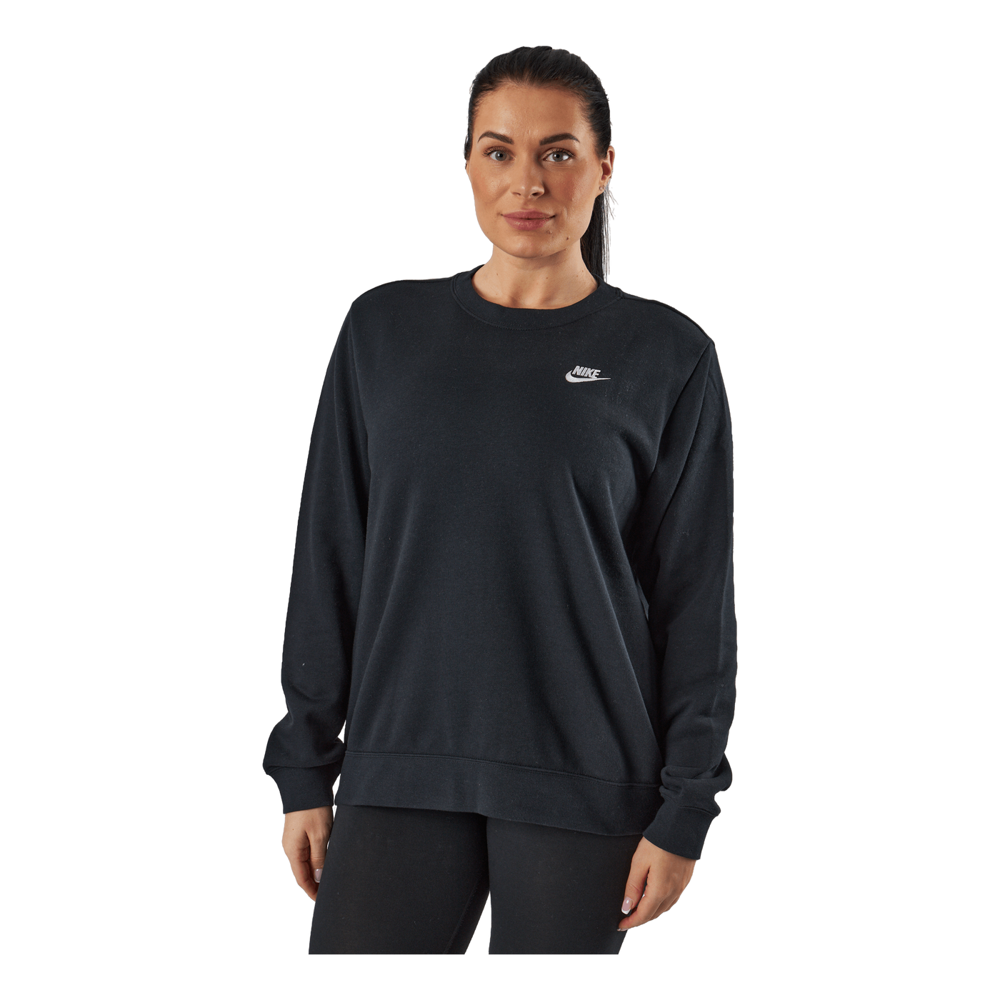 Sportswear Club Fleece Women's Crew BLACK/WHITE