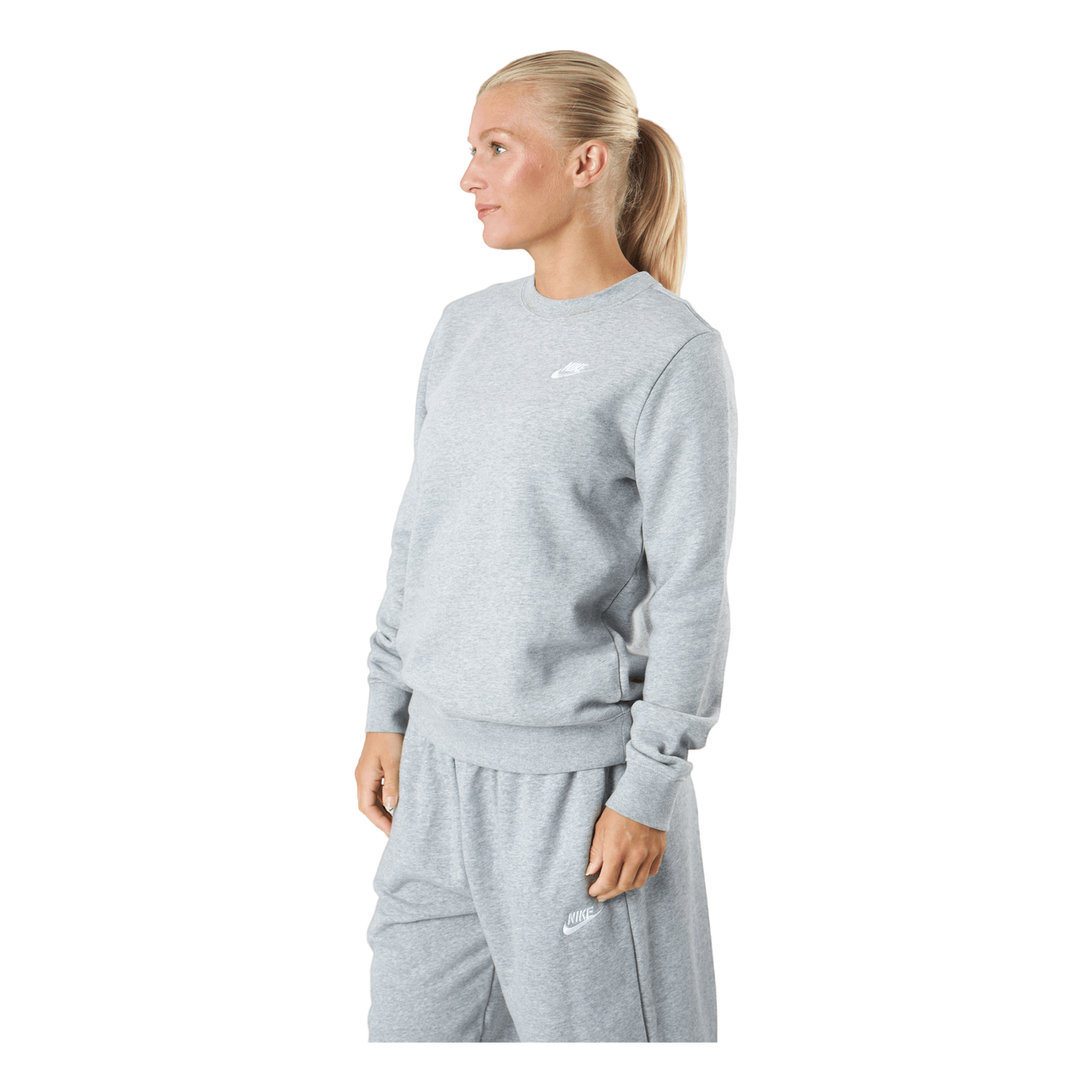 Sportswear Club Fleece Women's Crew DK GREY HEATHER/WHITE