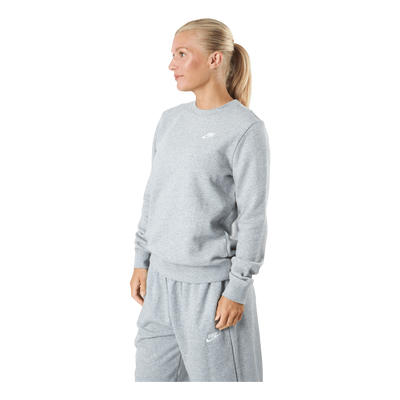 Sportswear Club Fleece Women's Crew DK GREY HEATHER/WHITE