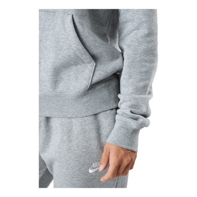 Sportswear Club Fleece Women's Logo Pullover Hoodie DK GREY HEATHER/WHITE