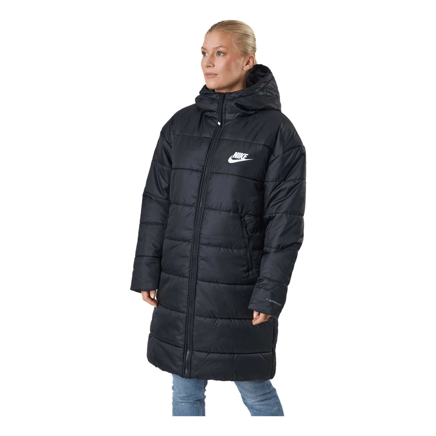 W Nsw Syn Tf Rpl Hd Parka Black/black/white