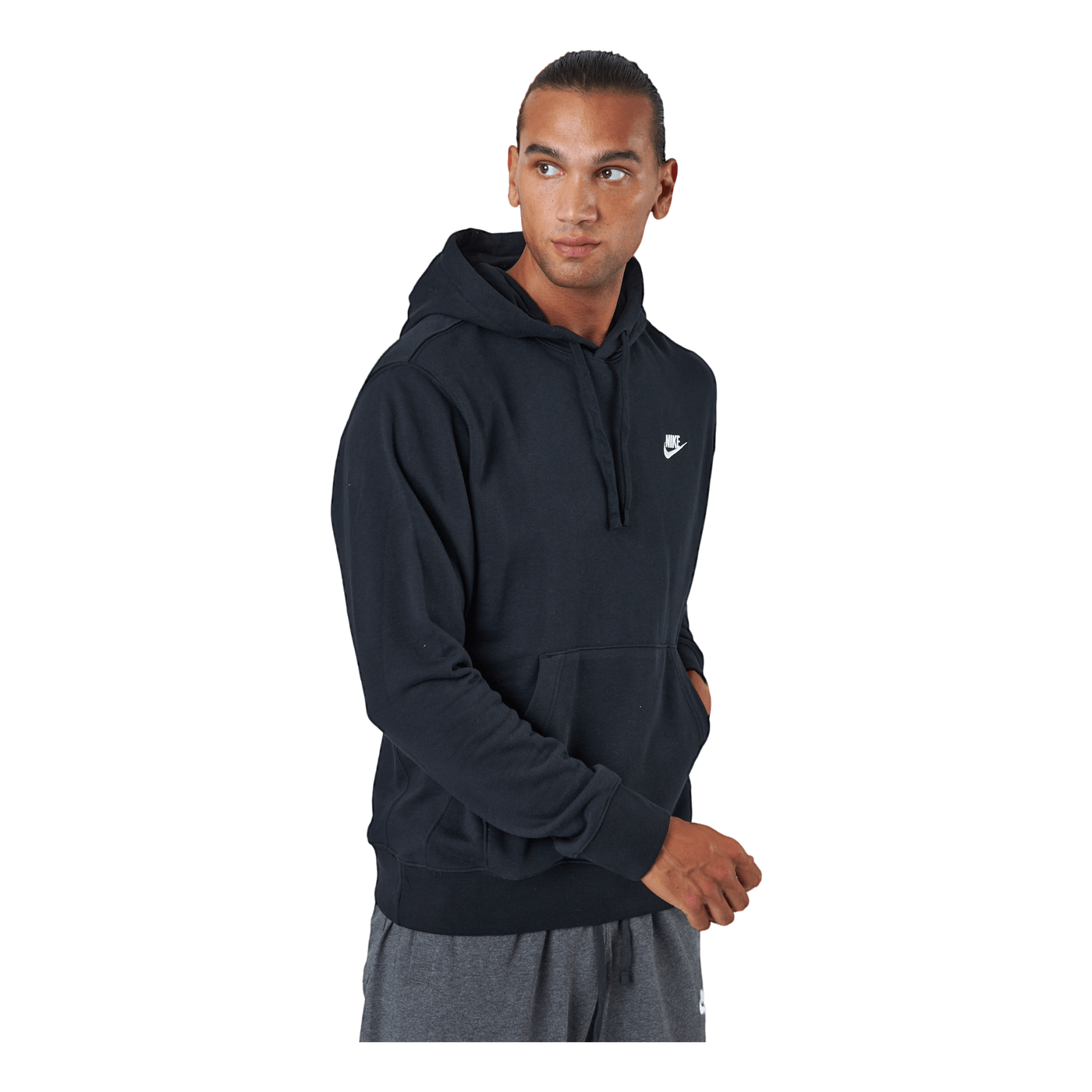 Sportswear Club Men's Pullover Hoodie BLACK/BLACK/WHITE