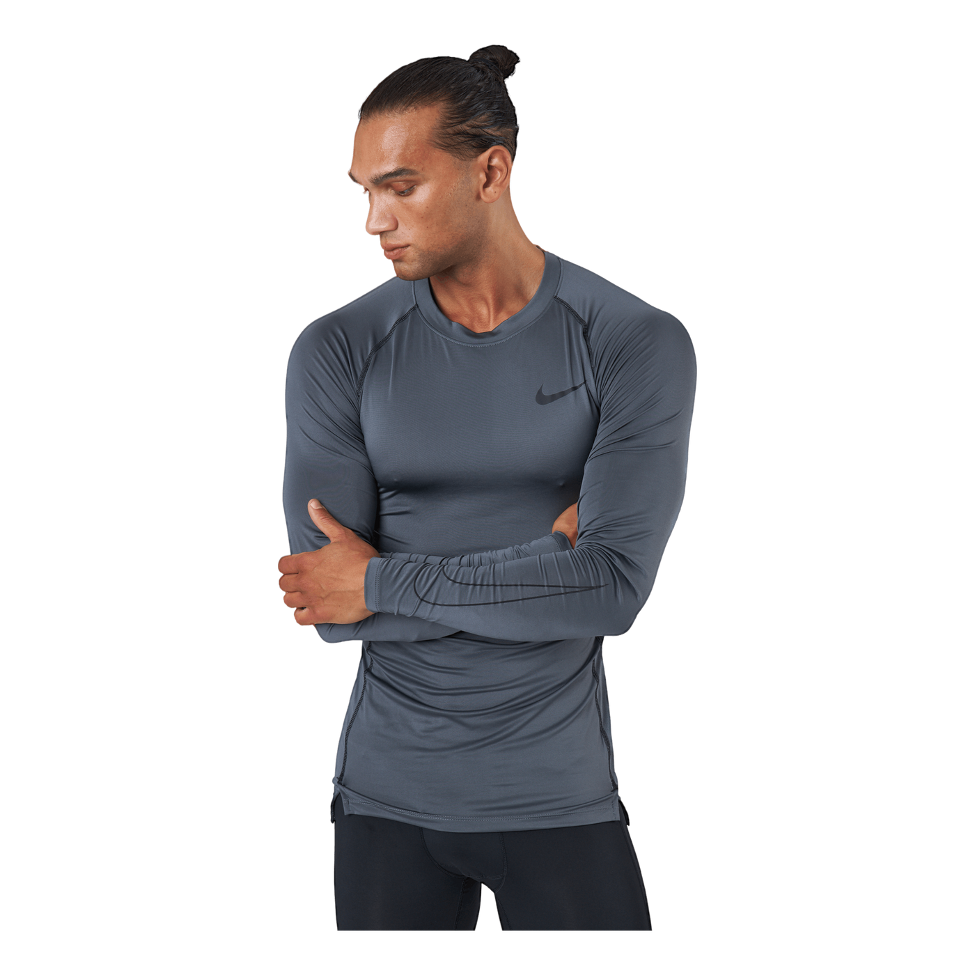 Nike Pro Dri-FIT Men's Tight Fit Long-Sleeve Top IRON GREY/BLACK/BLACK