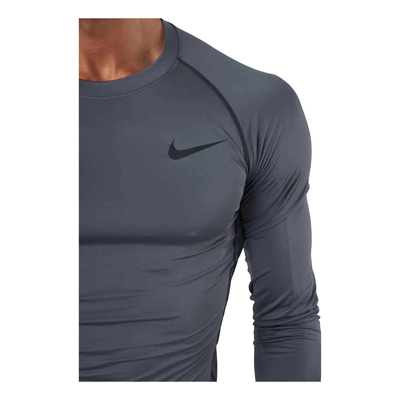 Nike Pro Dri-FIT Men's Tight Fit Long-Sleeve Top IRON GREY/BLACK/BLACK