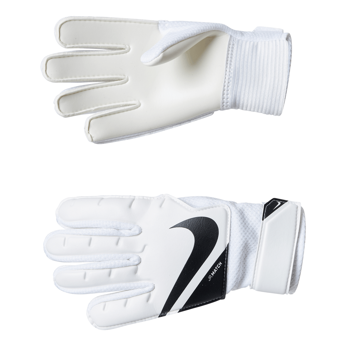 Jr. Goalkeeper Match Big Kids' Soccer Gloves WHITE/BLACK/BLACK