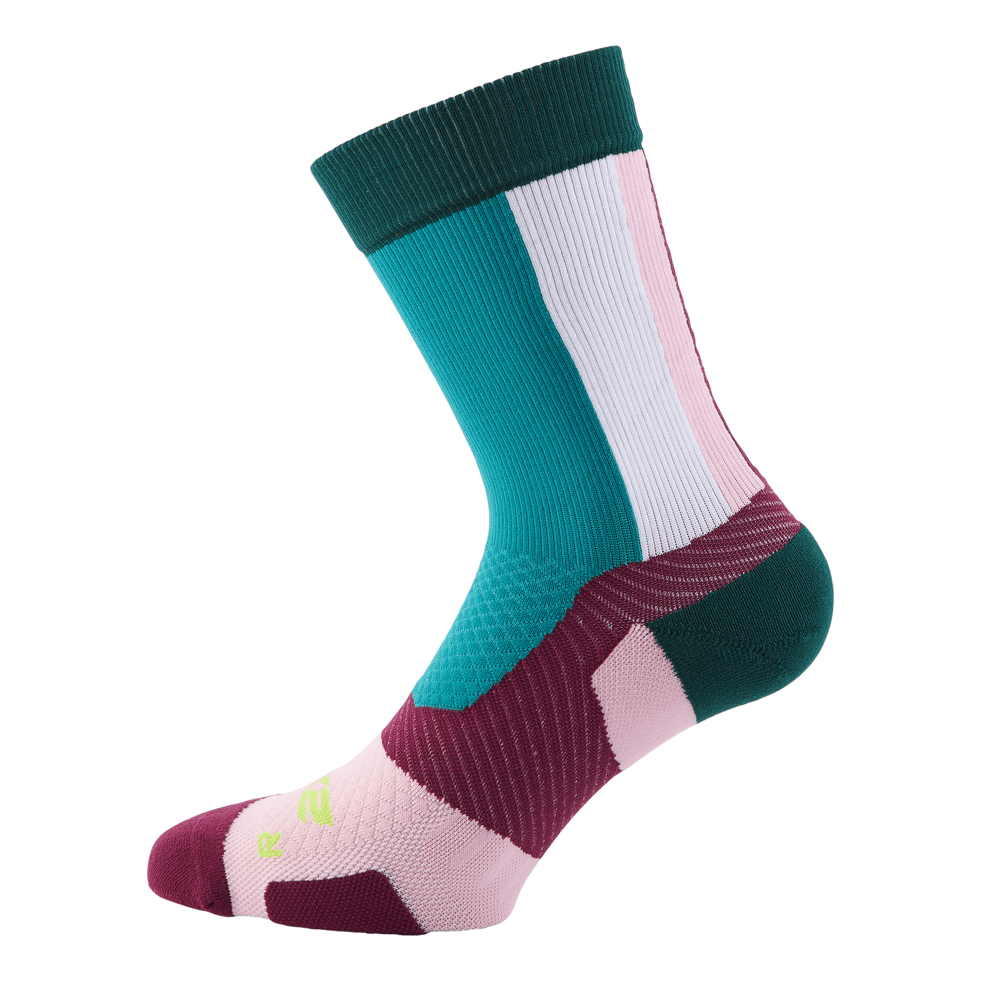 Vectr Light Cushion Crew Sock Deep Jade/beet