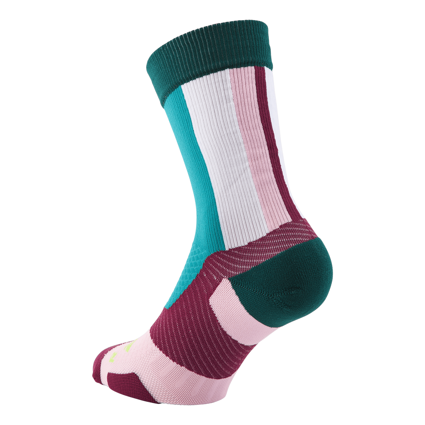 Vectr Light Cushion Crew Sock Deep Jade/beet