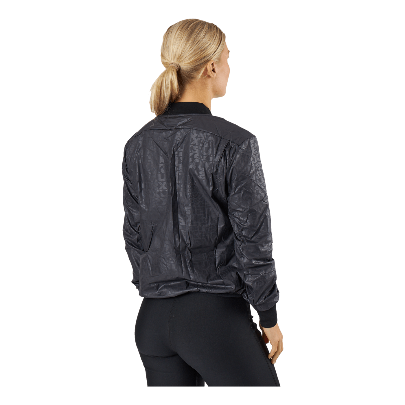 Bomber jacket with embossed monogram