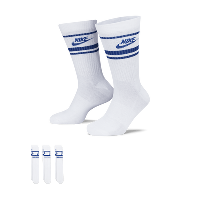 Sportswear Everyday Essential Crew Socks (3 Pairs) WHITE/GAME ROYAL/GAME ROYAL