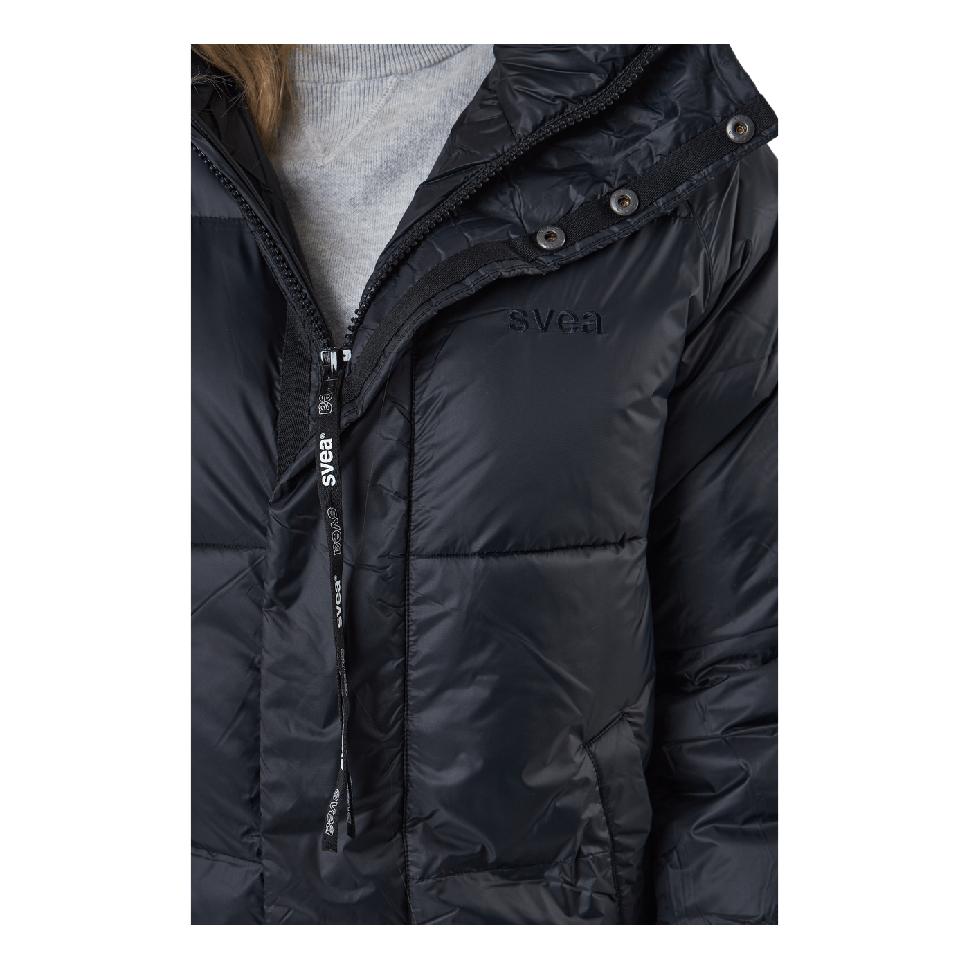 Loose Hood Coat Black