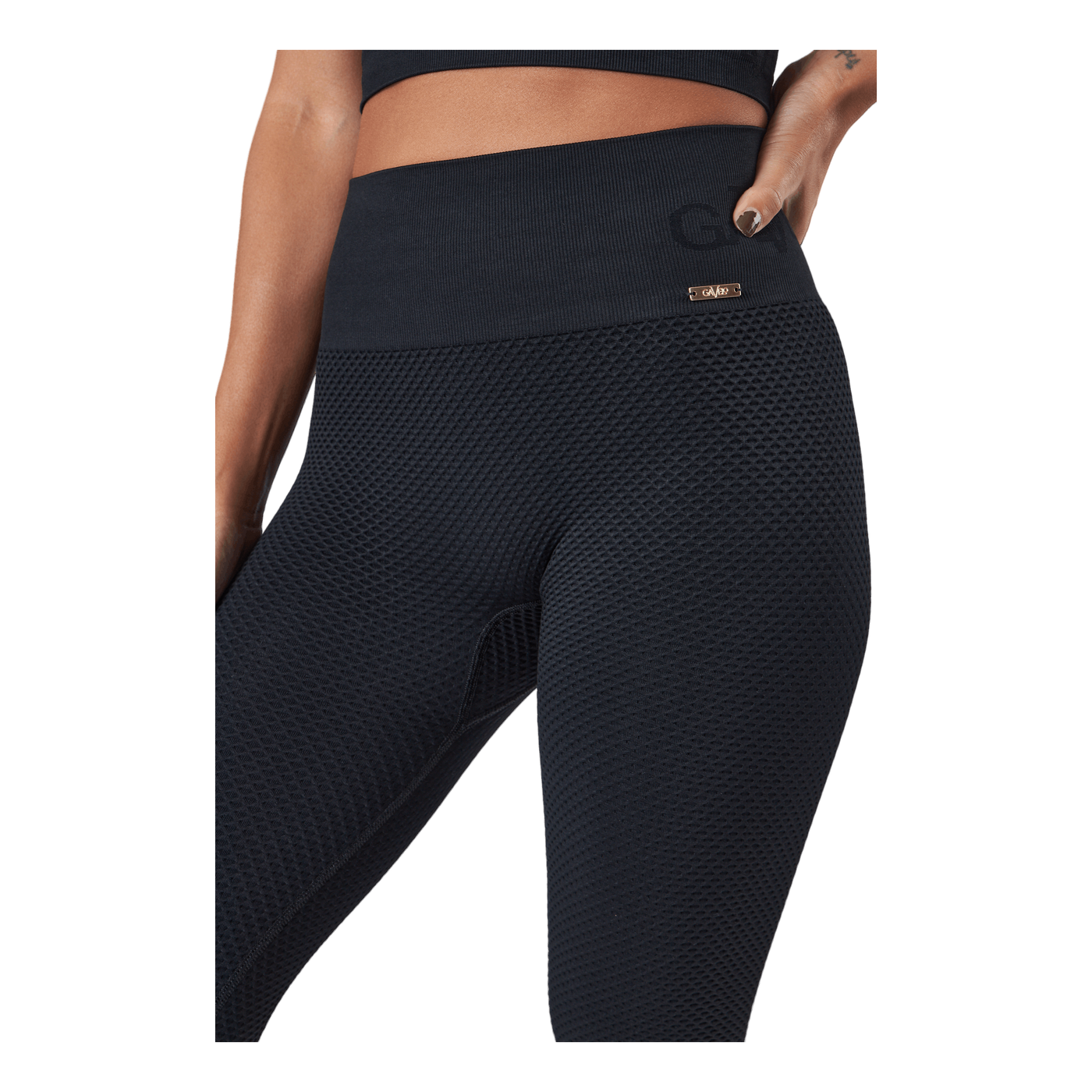 Seamless Honeycomb Black Tight Black