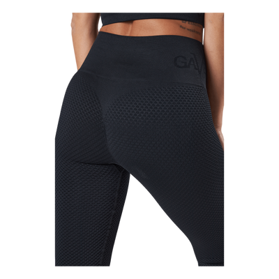 Seamless Honeycomb Black Tight Black