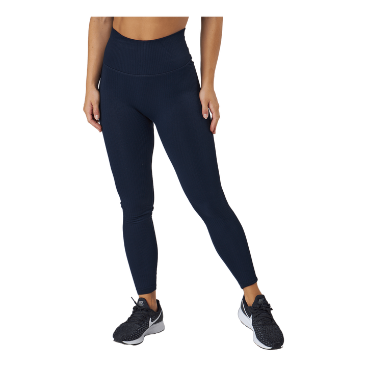Ribbed Seamless Tights Navy Blue
