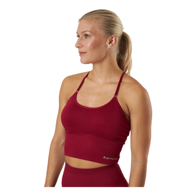 Power Seamless Top Dark Red