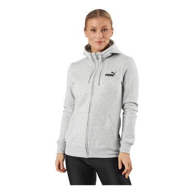 Ess Small Logo Full-zip Hoodie Light Gray Heather