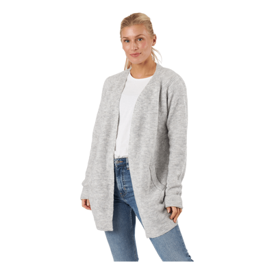Pcellen Ls Long Knit Cardigan  Light Grey Melange