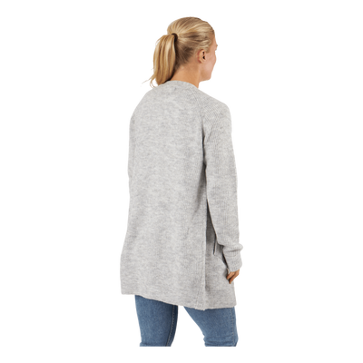 Pcellen Ls Long Knit Cardigan  Light Grey Melange