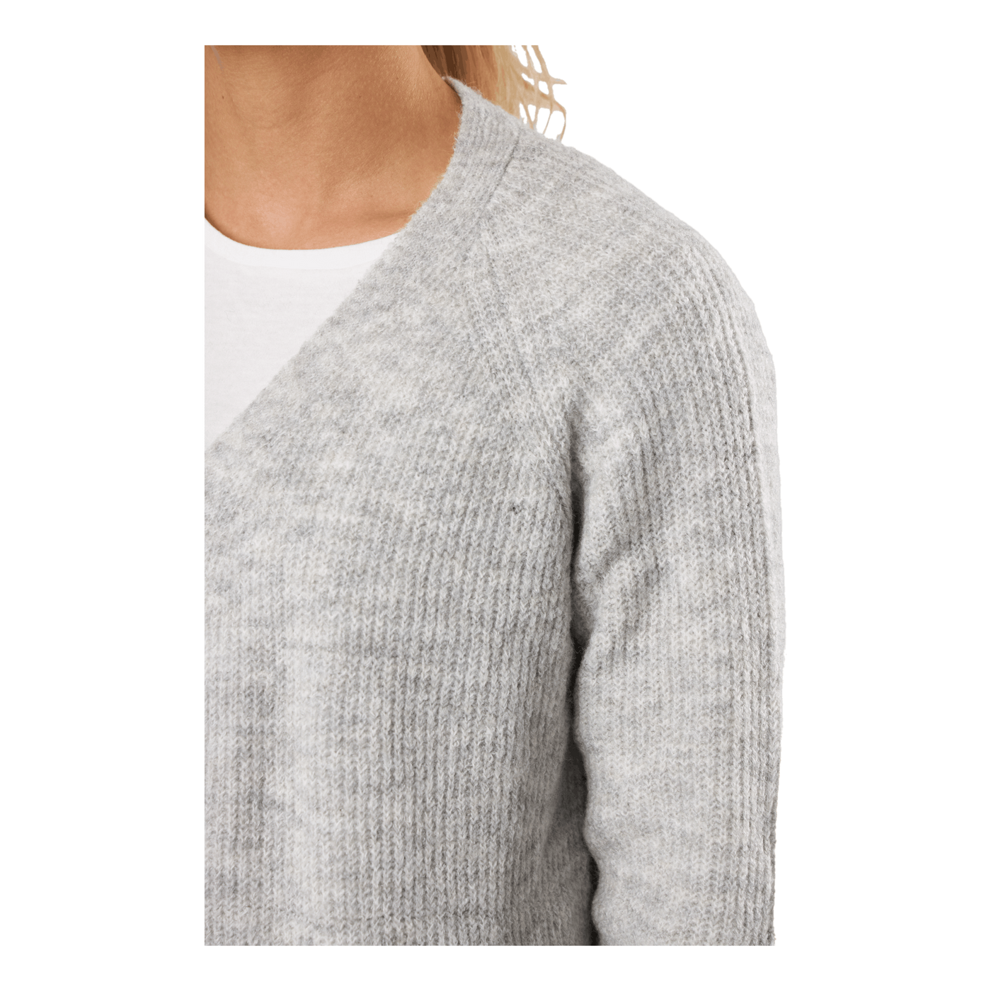 Pcellen Ls Long Knit Cardigan  Light Grey Melange