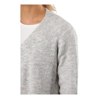 Pcellen Ls Long Knit Cardigan  Light Grey Melange