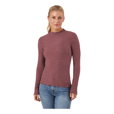 Emma L/s High Neck Top Noos Jr Rose Brown