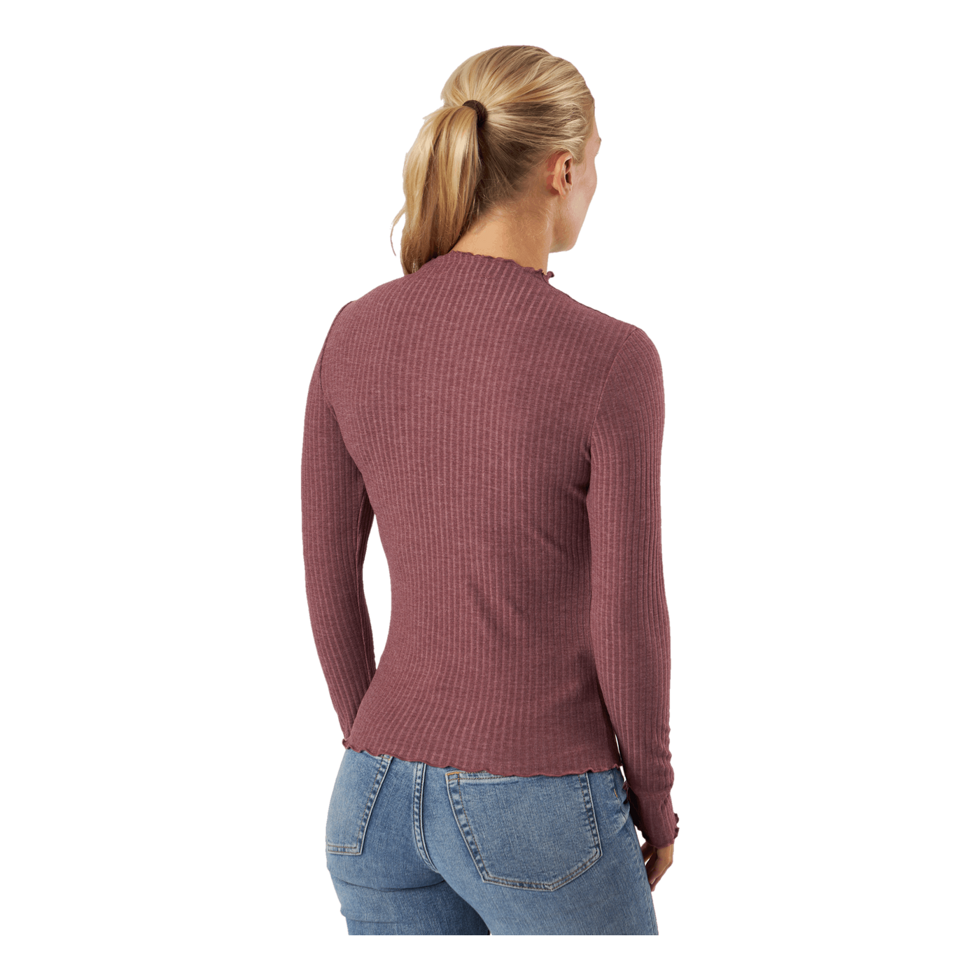 Emma L/s High Neck Top Noos Jr Rose Brown