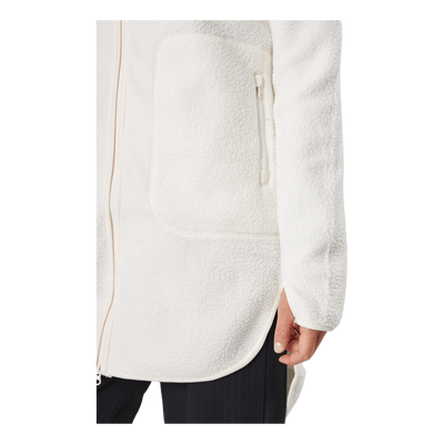 Long Pile Zip Sweat Off White