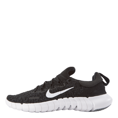 Free Run 5.0 Women's Road Running Shoes BLACK/WHITE-DK SMOKE GREY