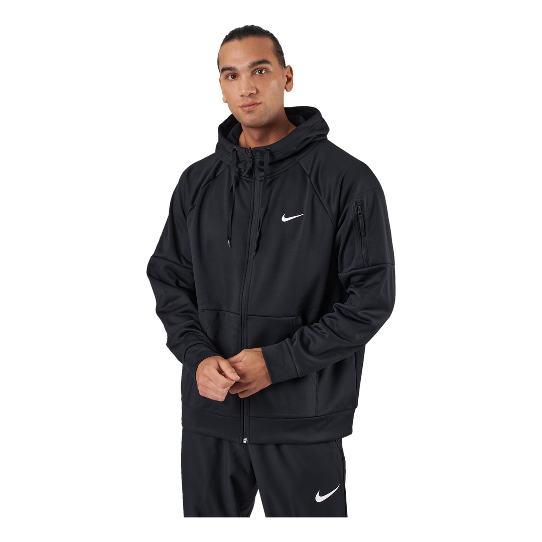 nike therma full zip hoodie black
