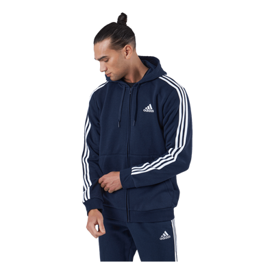 Essentials Fleece 3-Stripes Full-Zip Hoodie Legend Ink