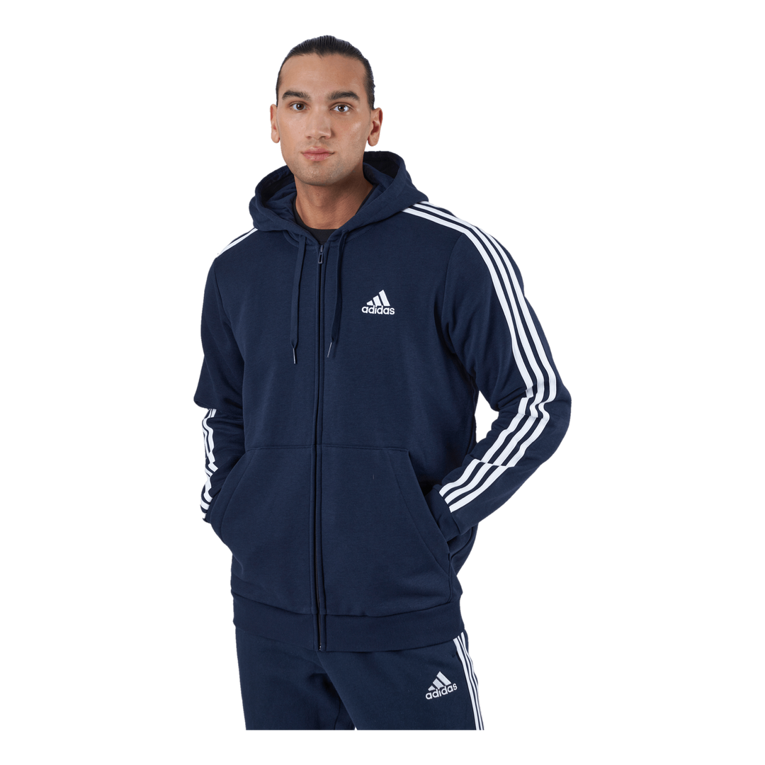 Essentials Fleece 3-Stripes Full-Zip Hoodie Legend Ink adidas