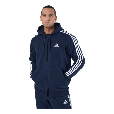 Essentials Fleece 3-Stripes Full-Zip Hoodie Legend Ink