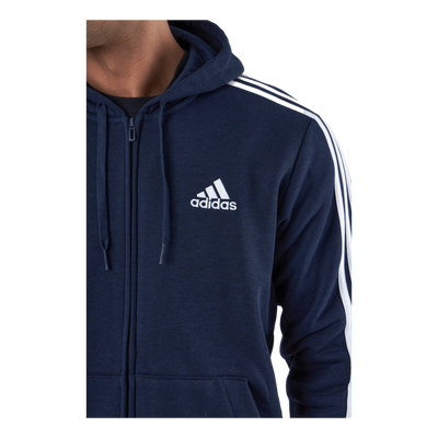 Essentials Fleece 3-Stripes Full-Zip Hoodie Legend Ink