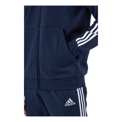 Essentials Fleece 3-Stripes Full-Zip Hoodie Legend Ink