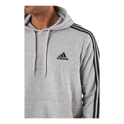 Essentials Fleece 3-Stripes Hoodie Medium Grey Heather