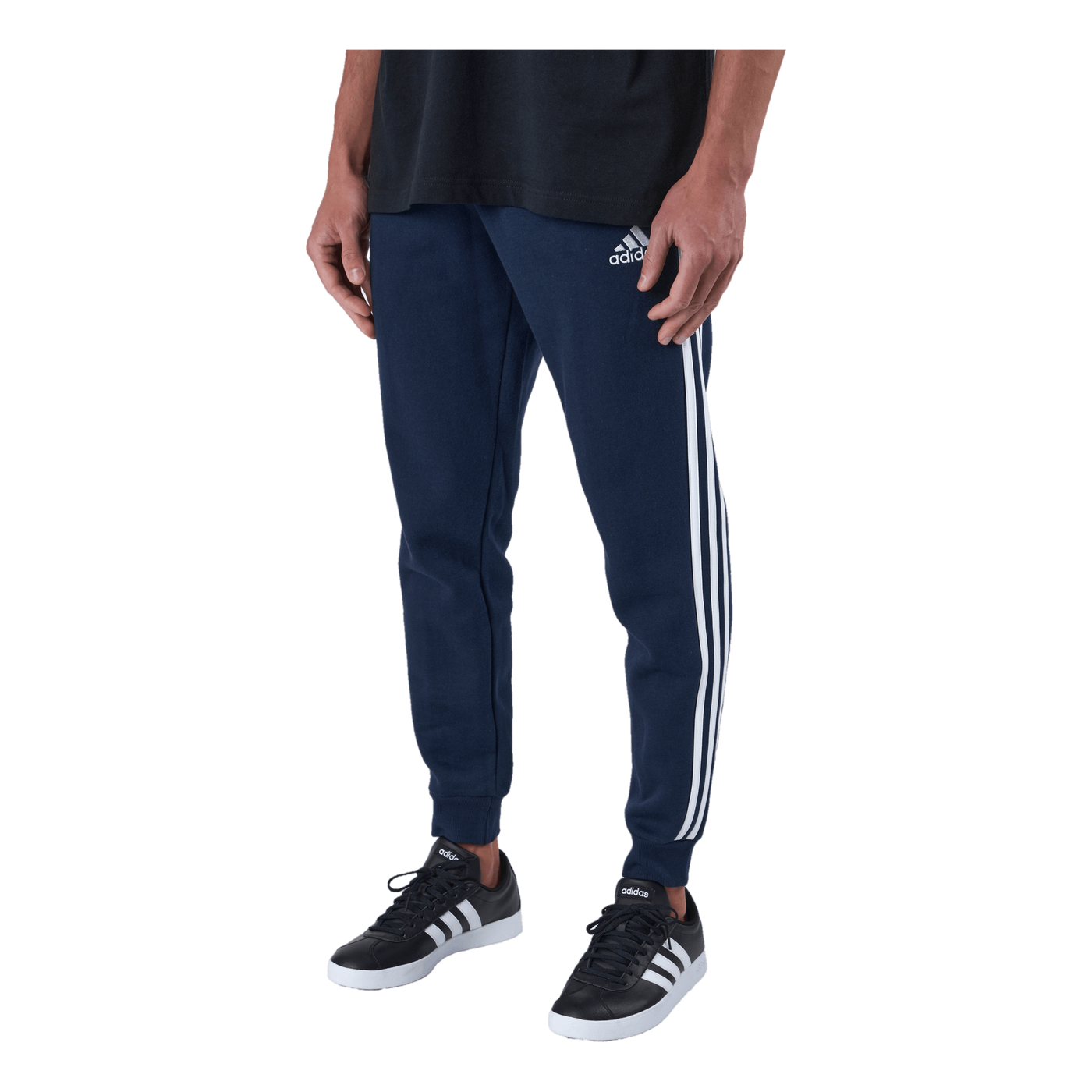 Essentials Fleece Fitted 3 Stripes Joggers Legend Ink