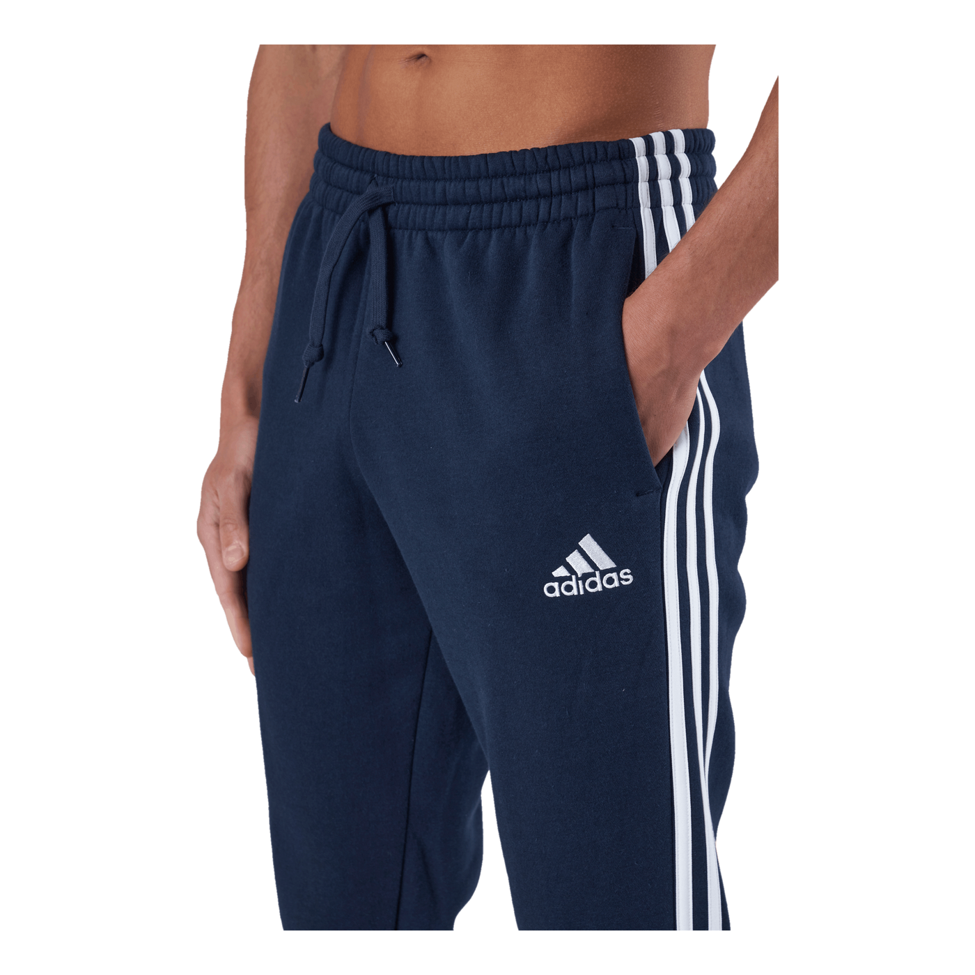 Essentials Fleece Fitted 3-Stripes Joggers Legend Ink