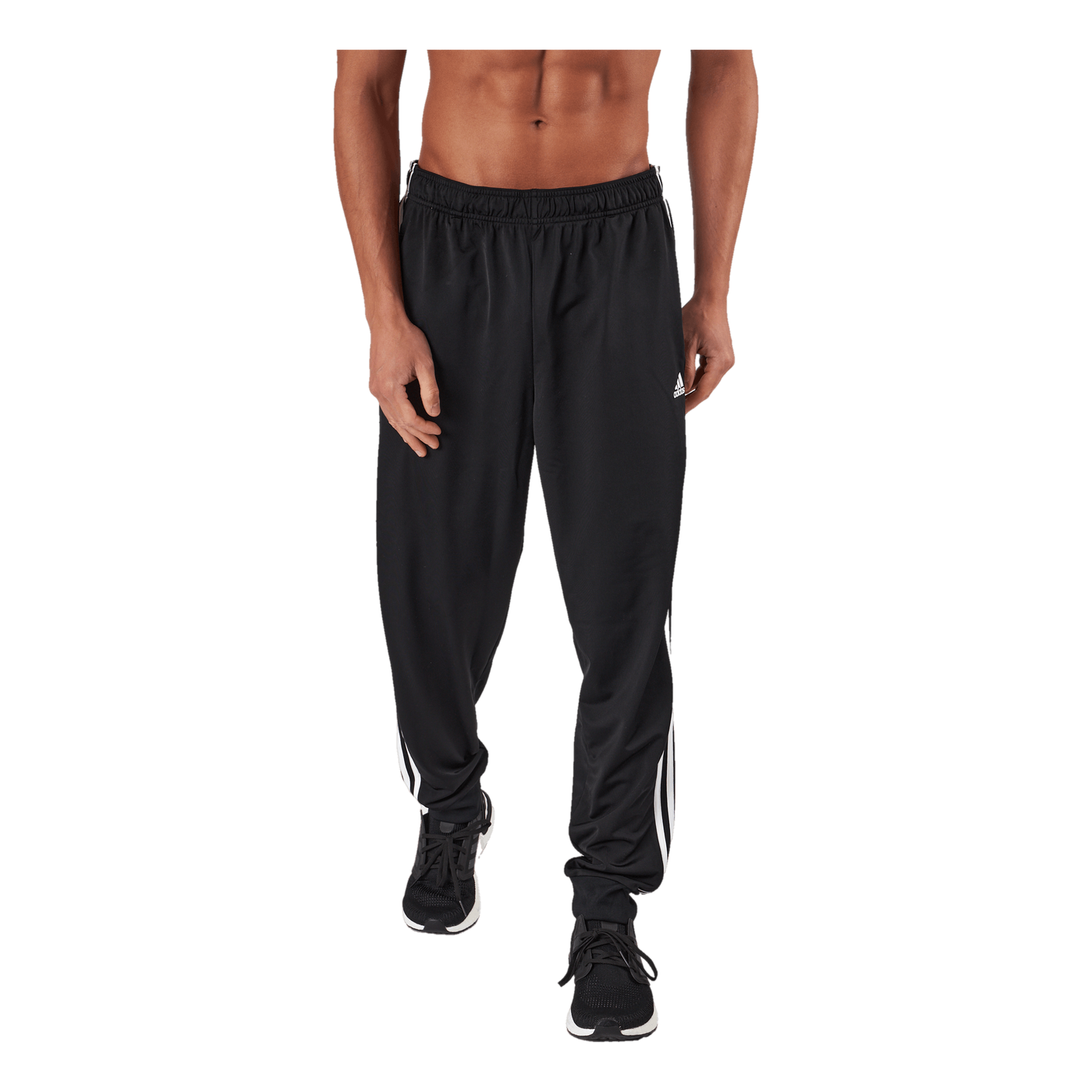 Adidas Men's Warm-Up Tricot Tapered 3-Stripes Track Pants Black/White