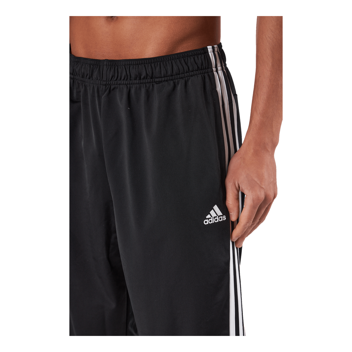 Essentials Warm-Up Tapered 3-Stripes Tracksuit Bottoms Black