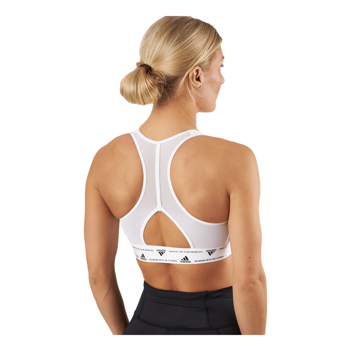 adidas Powerreact Training Medium-Support 3-Stripes Bra White