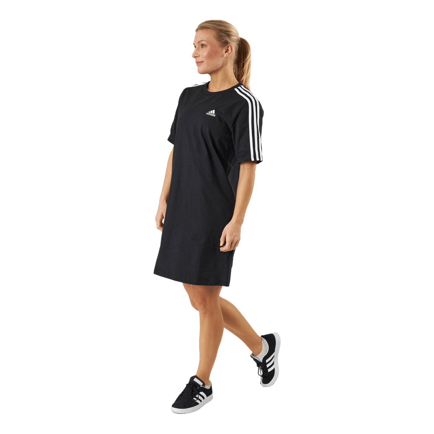 Essentials 3-Stripes Single Jersey Boyfriend Tee Dress Black