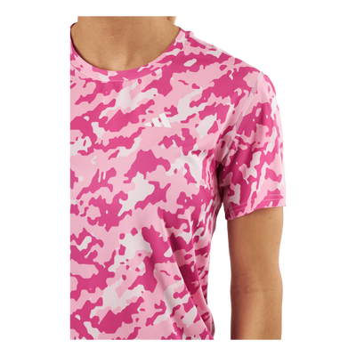 Own the Run Camo Running T-Shirt Clear Pink