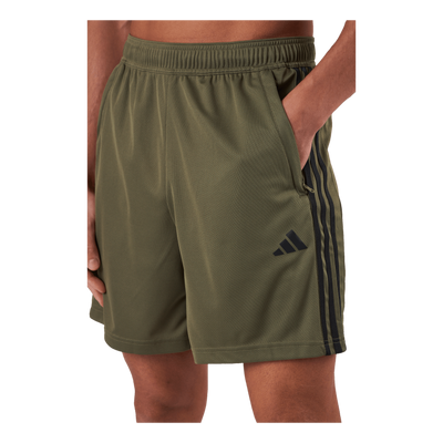 Train Essentials Piqué 3-Stripes Training Shorts Olistr/Black