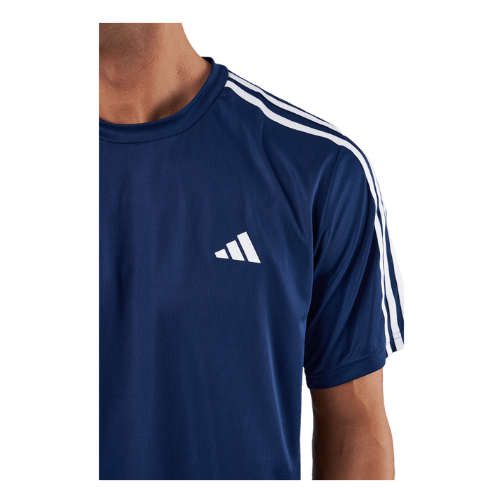 Train Essentials 3-Stripes Training T-Shirt Dark Blue / White